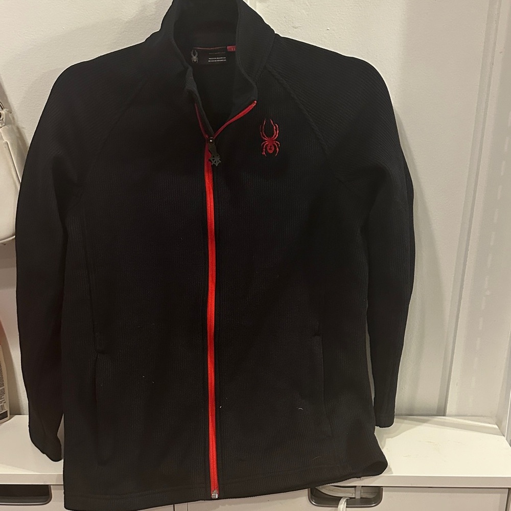 Spyder Black Hoodie with Red Accents